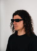 Unisex Zigzag Rectangle Sunglasses | Black-Image 5