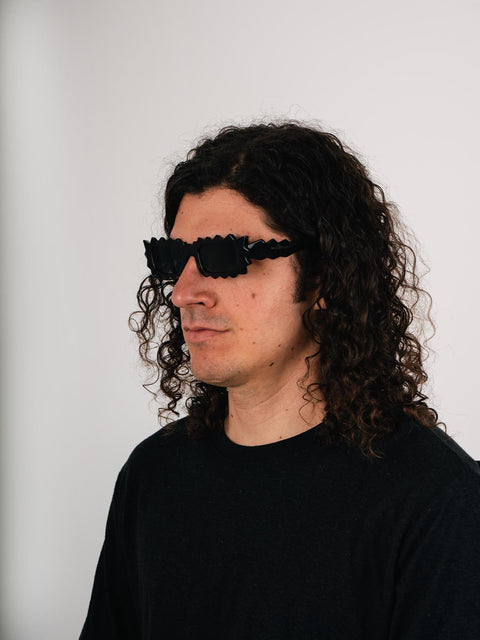 Unisex Zigzag Rectangle Sunglasses