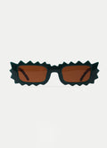 Unisex Zigzag Rectangle Sunglasses | Green-Image 1