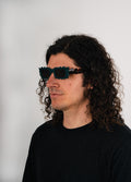 Unisex Zigzag Rectangle Sunglasses | Green-Image 2