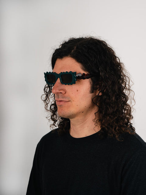 Unisex Zigzag Rectangle Sunglasses