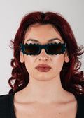 Unisex Zigzag Rectangle Sunglasses | Green-Image 6