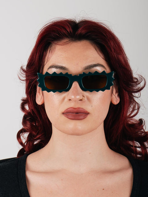 Unisex Zigzag Rectangle Sunglasses