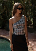 Blair - Recycled One Shoulder Top | Black/White-Image 2