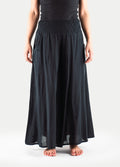 Wide Leg Smocked Pants | Black-Image 1