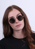 Wireframe Round Lennon Sunglasses | Gold-Image 3