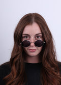 Wireframe Round Lennon Sunglasses | Silver-Image 4