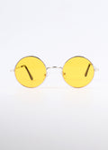 Wireframe Round Lennon Sunglasses | Yellow-Image 1