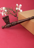 Wood Pipe Rosewood Carved Round 15cm | One Colour-Image 1