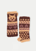 Wool Kitty Knit Armwarmer | Brown-Image 1
