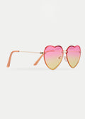 Thin Heart Frame Sunglasses | Pink/Yellow-Image 2
