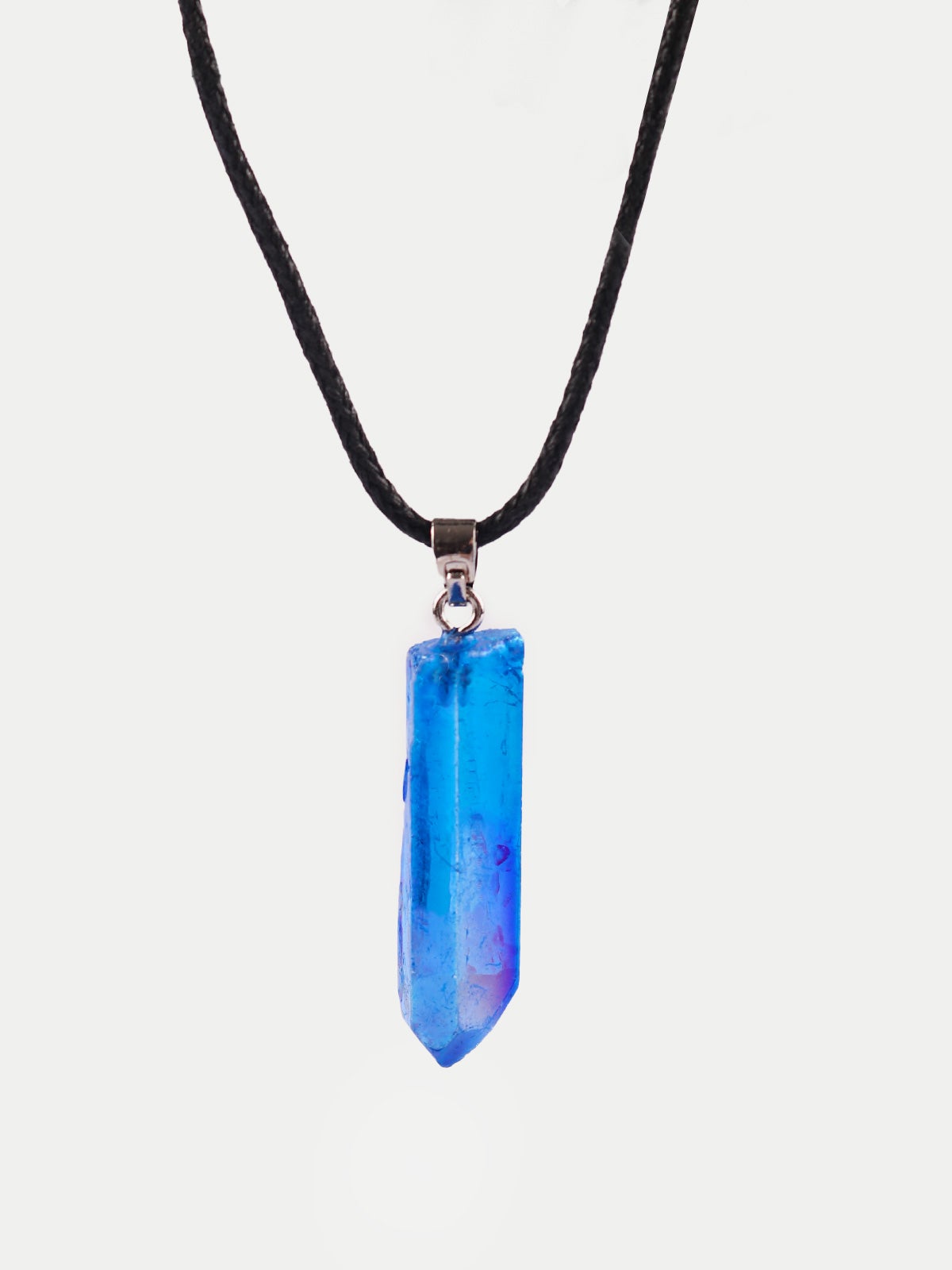 Dark blue aura outlet quartz crystal necklace