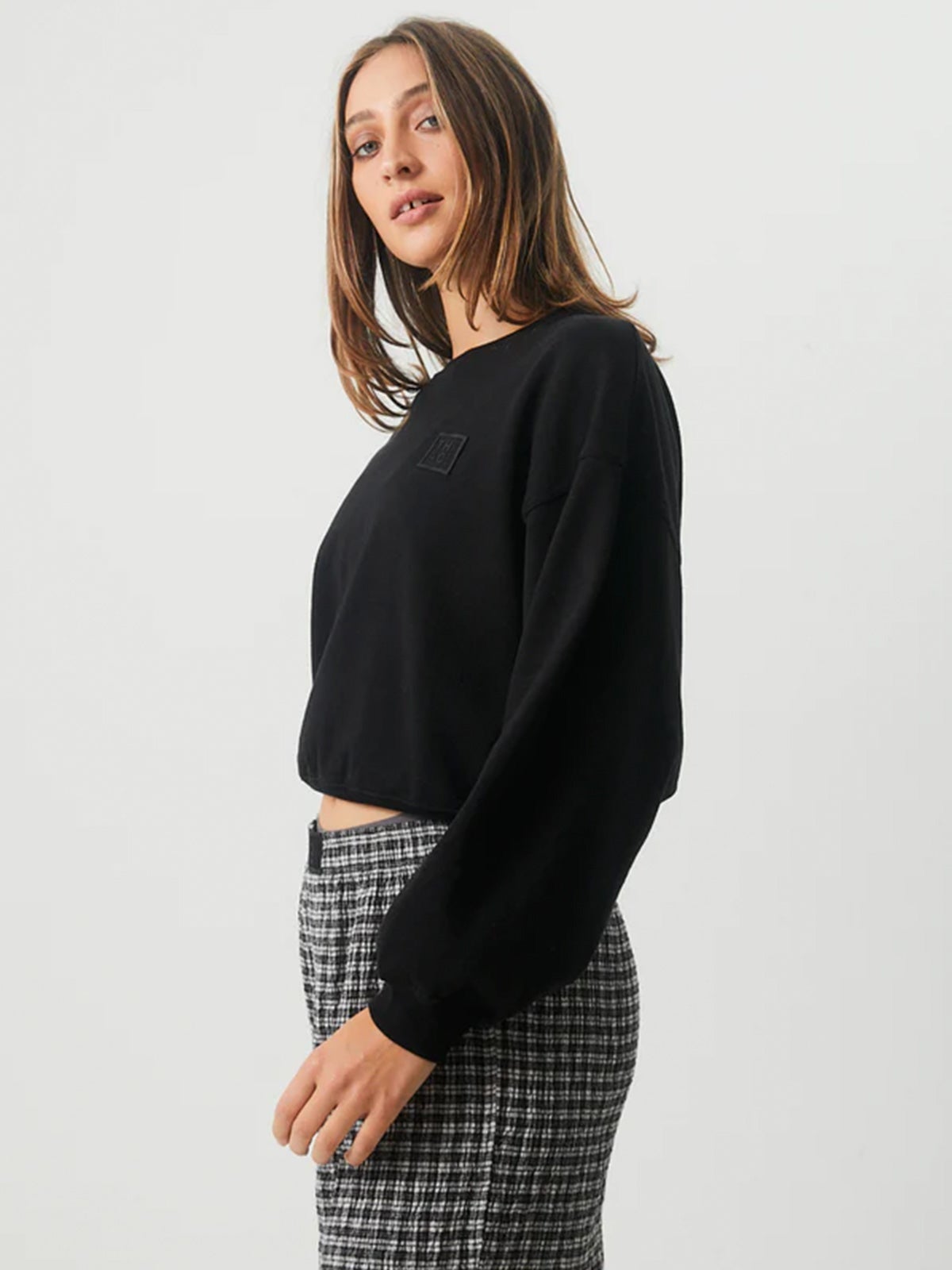 Comet Hemp Cropped Crew Neck Jumper Cosmic