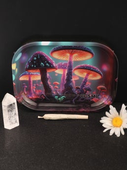 Cosmic Rolling Tray Metal 18 X 14 Cm - Shrooms