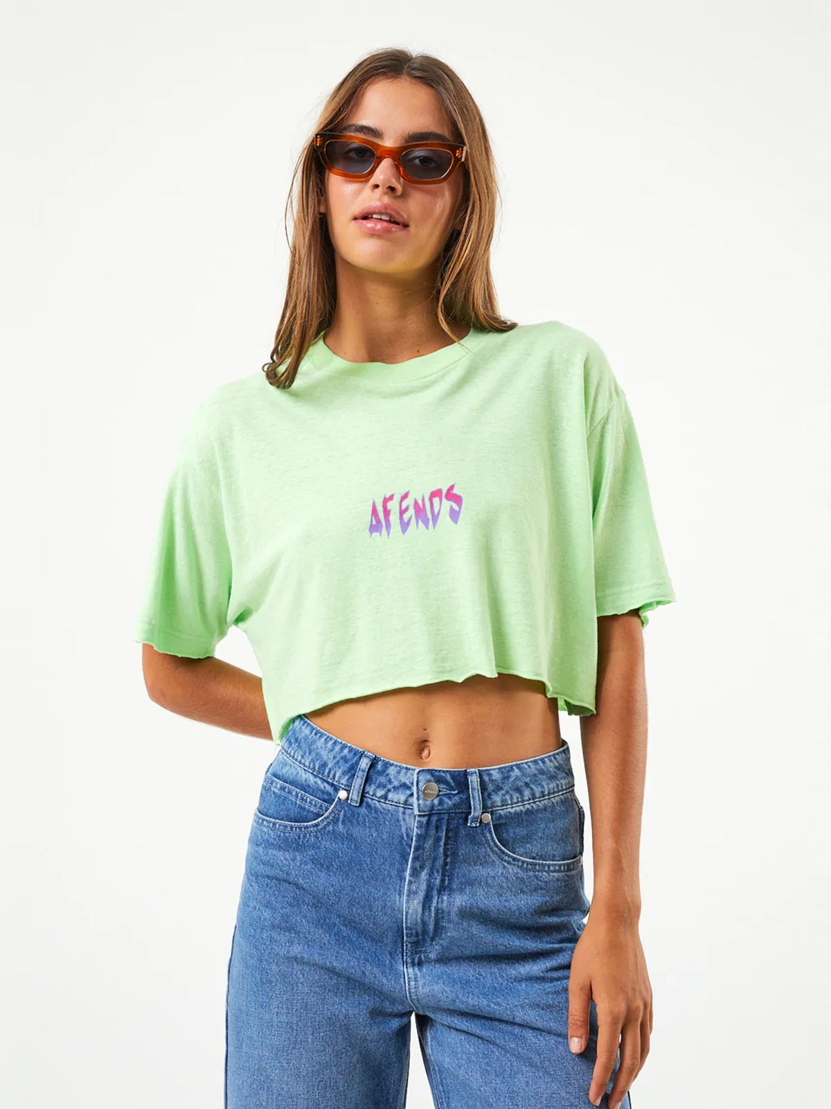 Electric Slay Cropped - Hemp Oversized T-shirt