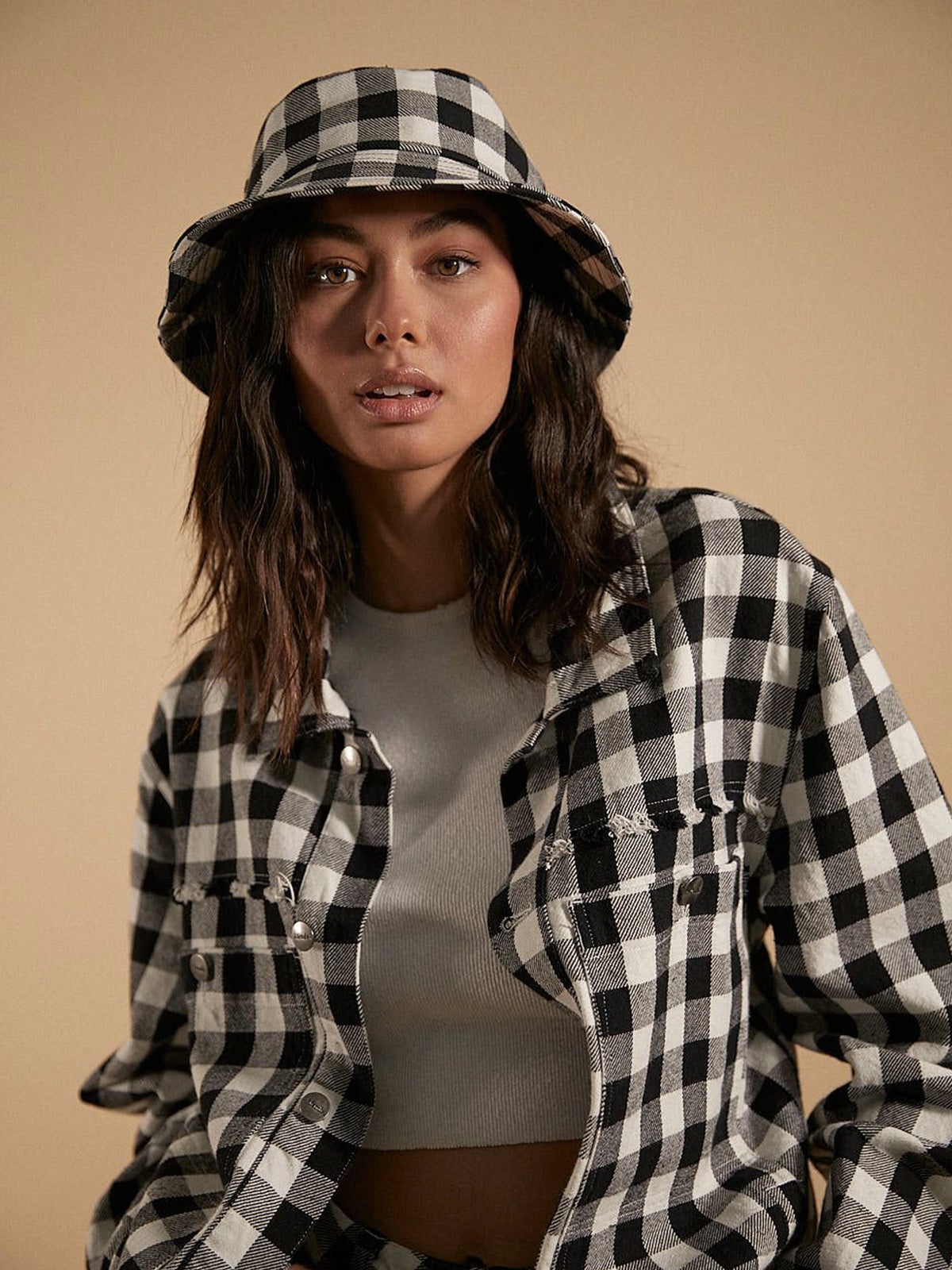 Gingham sales bucket hat