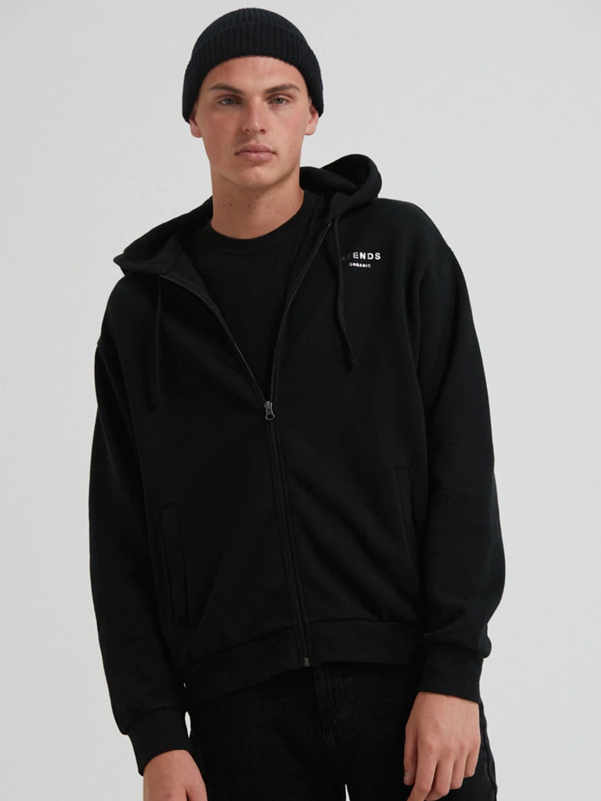 Organic zip outlet hoodie