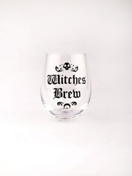 14 oz Stemless Wine Glass Tumbler- Witch's Brew Cauldron