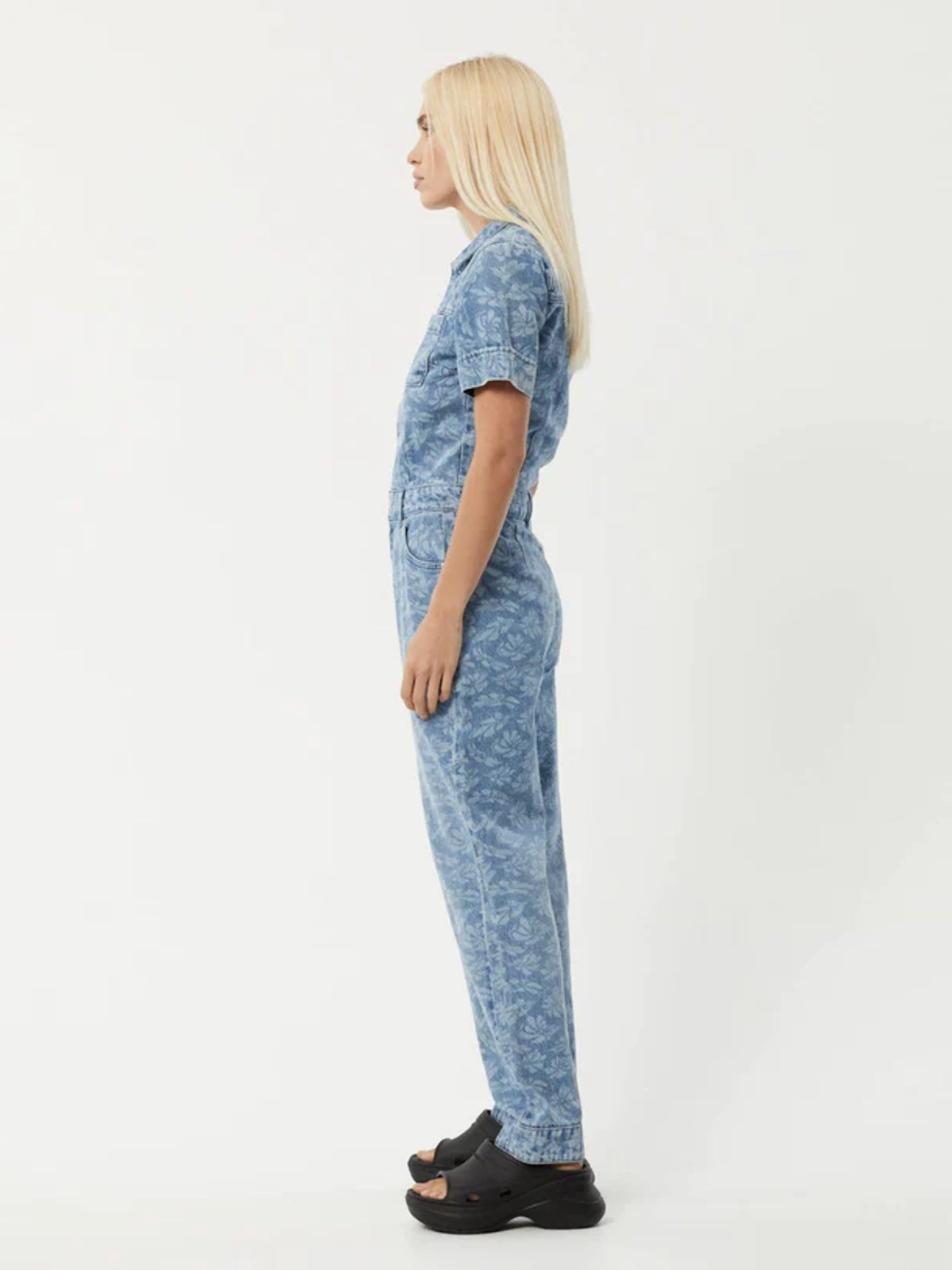 Zuri - Hemp Denim Floral Jumpsuit | Cosmic